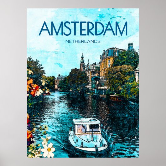 Affiche de voyage Amsterdam (Devant)