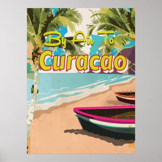 Affiche de voyage ancienne de Curacao (Devant)