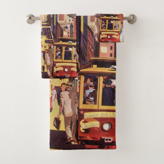 Affiche de voyage ancienne des voitures à câble de (En situation)