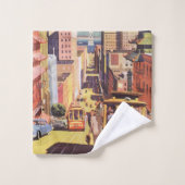 Affiche de voyage ancienne des voitures à câble de (Gant de toilette)