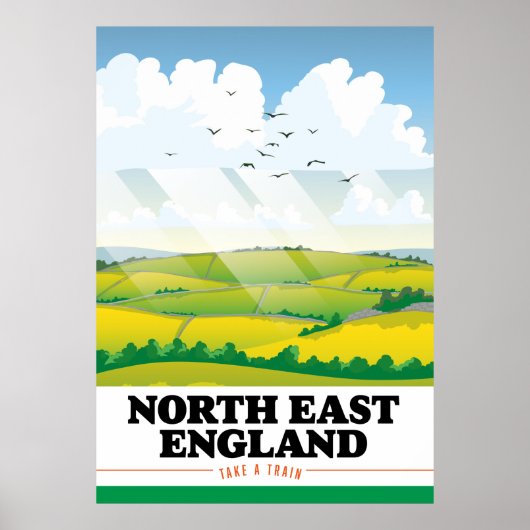Affiche de voyage Angleterre du Nord-Est. (Devant)