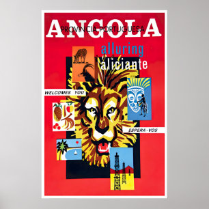 Affiche de voyage Angola Afrique Impression d'art