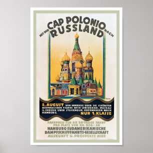 Affiche de voyage années 30 Allemagne vers Russie