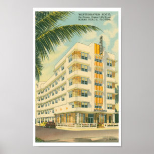 Affiche de voyage Art déco de Miami Vintage