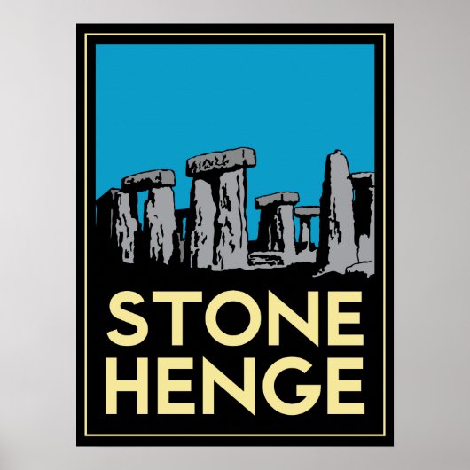 Affiche de voyage Art déco de Stonehenge (Devant)