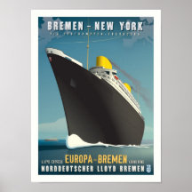 Affiche de voyage Art déco SS Europa