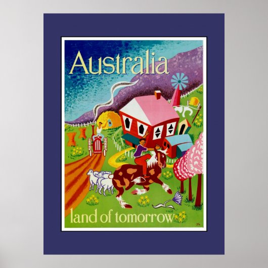 Affiche de voyage Art vintage Australie (Devant)