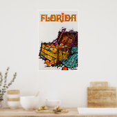 Affiche de voyage artistique de Floride Impression (Cuisine)