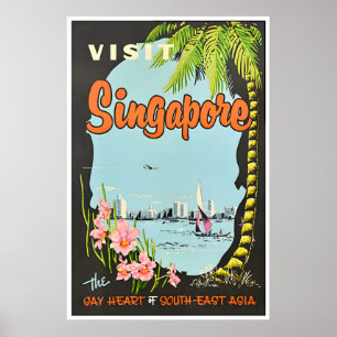 Affiche de voyage Asie Singapour Art asiatique Imp