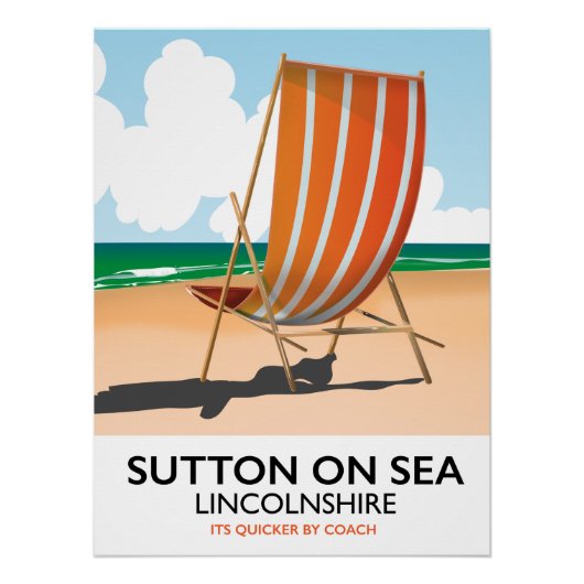 Affiche de voyage au bord de mer de Sutton on Sea. (Devant)