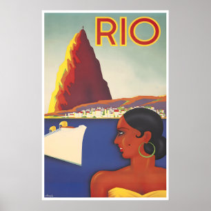 Affiche de voyage au Brésil Impression vintage de