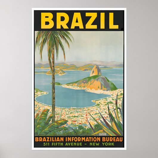Affiche de voyage au Brésil Rio de Janeiro Impress (Devant)