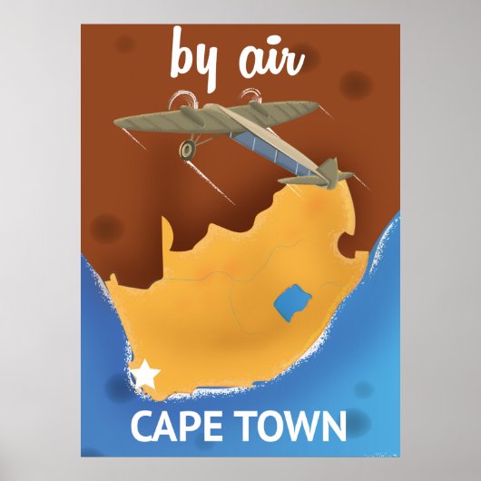 Affiche de voyage au Cap Afrique du Sud (Devant)