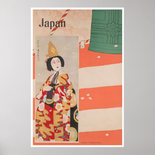 Affiche de voyage au Japon, art du chemin de fer d