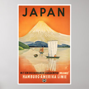 Affiche de voyage au Japon Mt Fuji Art mural japon