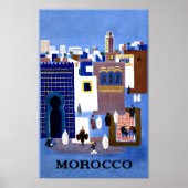 Affiche de voyage au Maroc. (Devant)