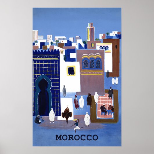 Affiche de voyage au Maroc. 15 x 25 (Devant)
