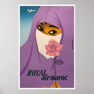 Affiche de voyage au Maroc Impression vintage Art