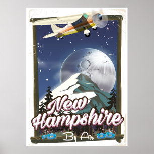 Affiche de voyage au New Hampshire, Mont Washingto
