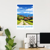 Affiche de voyage au Pays basque 1 (Bureau à domicile)