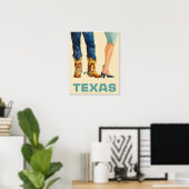 Affiche de voyage au Texas (Bureau à domicile)