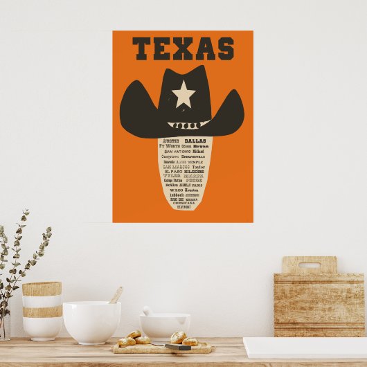 Affiche de voyage au Texas (Cuisine)