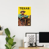 Affiche de voyage au Texas (Bureau à domicile)