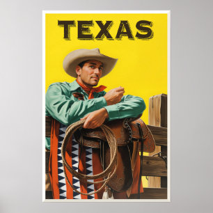Affiche de voyage au Texas