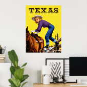 Affiche de voyage au Texas (Bureau à domicile)
