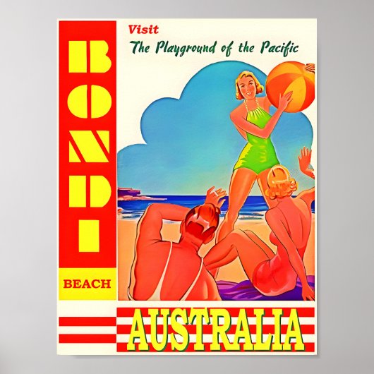 Affiche de voyage Australie Bondi-Beach (Devant)