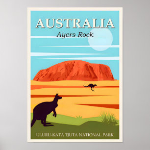 Affiche de voyage Australie Uluru-Kata