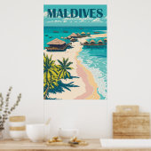 Affiche de voyage aux Maldives (Cuisine)