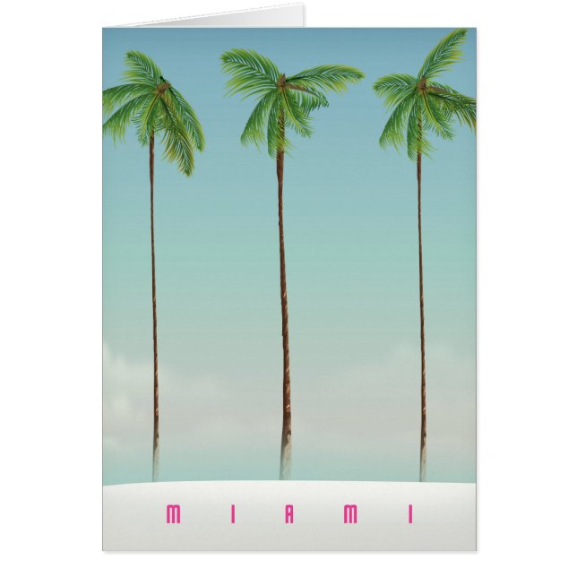 Affiche de voyage aux palmiers de Miami, Floride. (Devant)