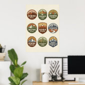 Affiche de voyage Badge Parc National (Bureau à domicile)