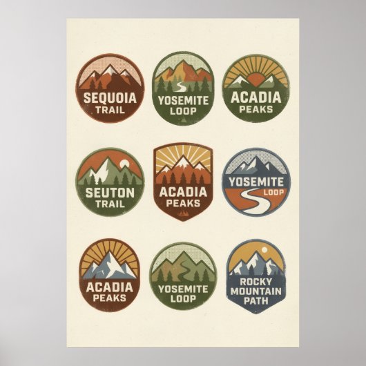 Affiche de voyage Badge Parc National (Devant)
