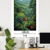 Affiche de voyage Bali, affiche de voyage Ubud (Bureau à domicile)