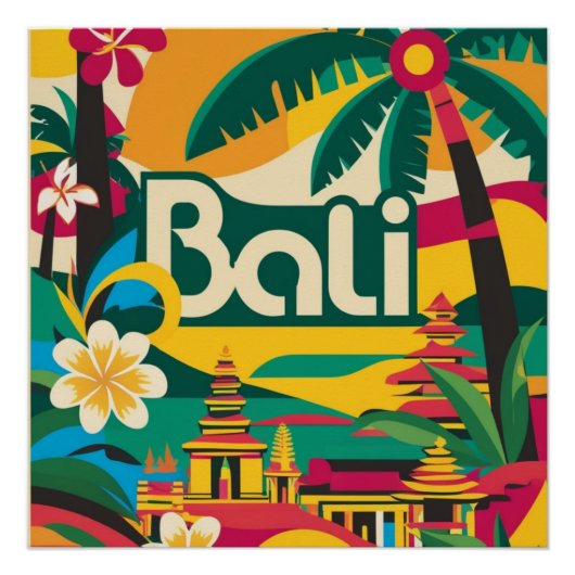Affiche de voyage Bali Indonésie (Devant)