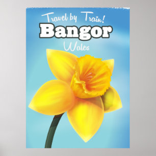 Affiche de voyage Bangor, Pays de Galles vintage J