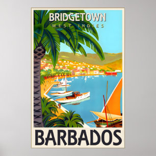 Affiche de voyage Barbade Bridgetown Antilles