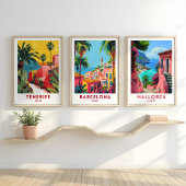 Affiche de voyage Barcelone Espagne décoration mur