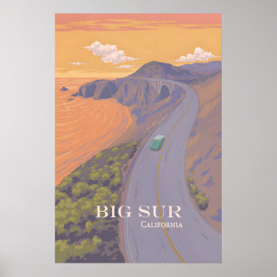 Affiche de voyage Big Sur Californie