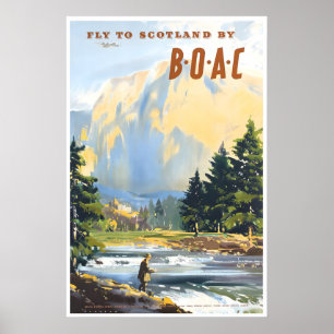 Affiche de voyage BOAC Art Écosse Impression écoss