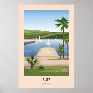 Affiche de voyage Bute Écosse