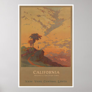 Affiche de voyage Californie Brubaker Art New York