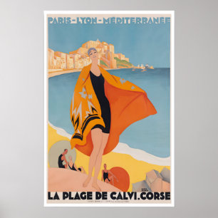 Affiche de voyage Calvi Print France Art français 