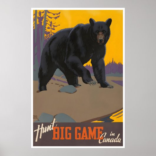 Affiche de voyage Canada Art de chasse Impression (Devant)