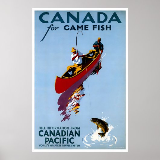 Affiche de voyage Canada Art de pêche Impression r (Devant)