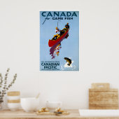 Affiche de voyage Canada Art de pêche Impression r (Cuisine)