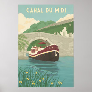 Affiche de voyage Canal du Midi France