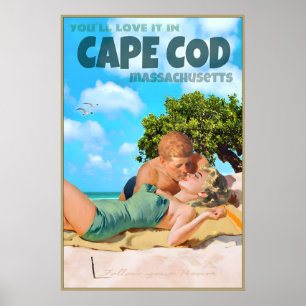 Affiche de voyage Cape Cod Massachusetts Marilyn